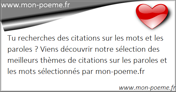 Des Mots Aux Paroles Citations