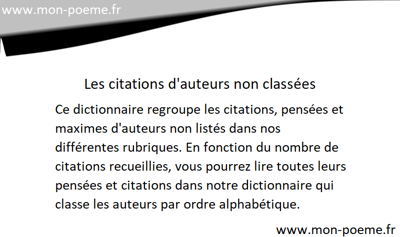 Les Citations D Auteurs Non Classees